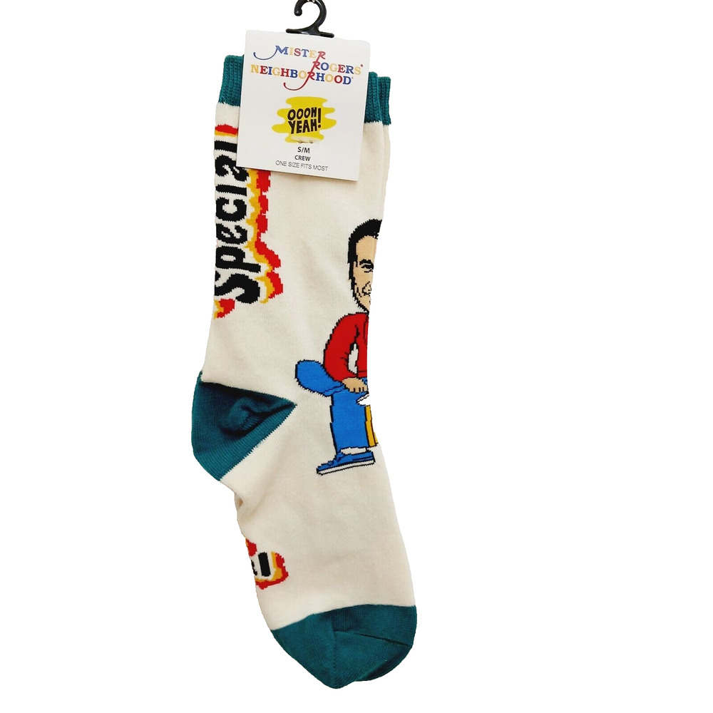 Women Boy Sock Crew OOOH YEAH Mr Rogers Neighborhood You Are Special Sweater NWT